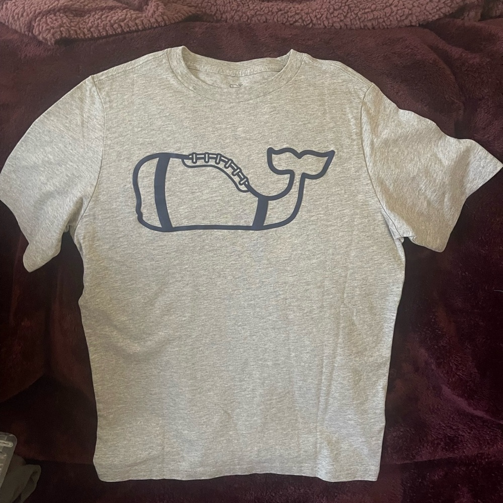 Vineyard Vines Gray Whale Football Graphic Tee